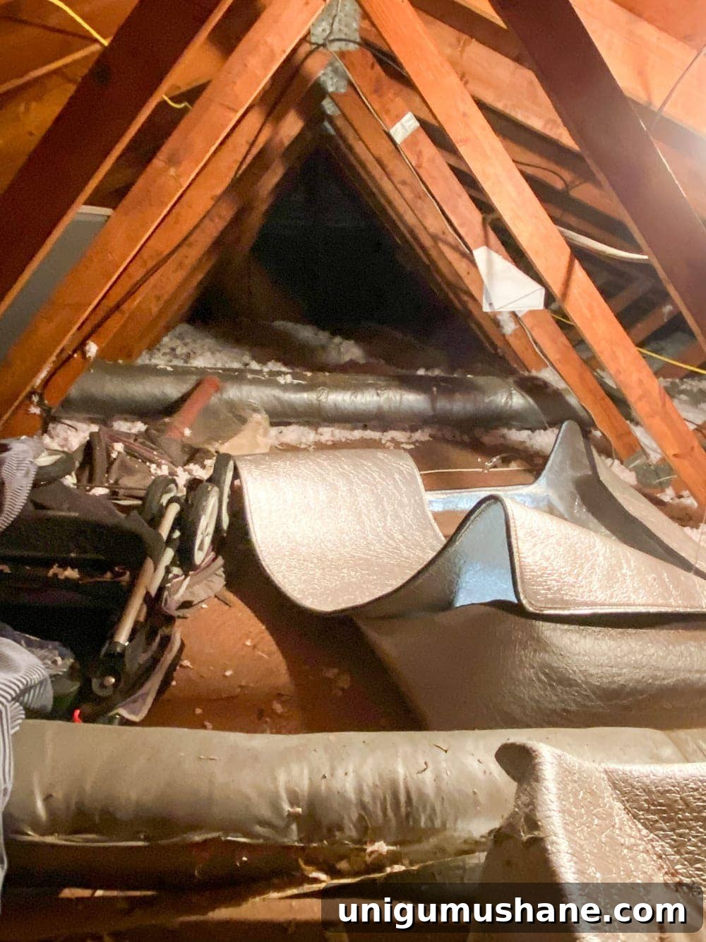 Attic Makeover: Label Seasonal Storage Bins for Organization 2 Attic makeover before
