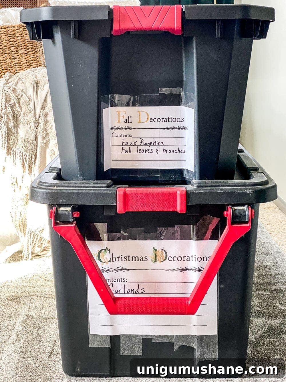 Attic Makeover: Label Seasonal Storage Bins for Organization 6 attic storage seasonal storage bin labels
