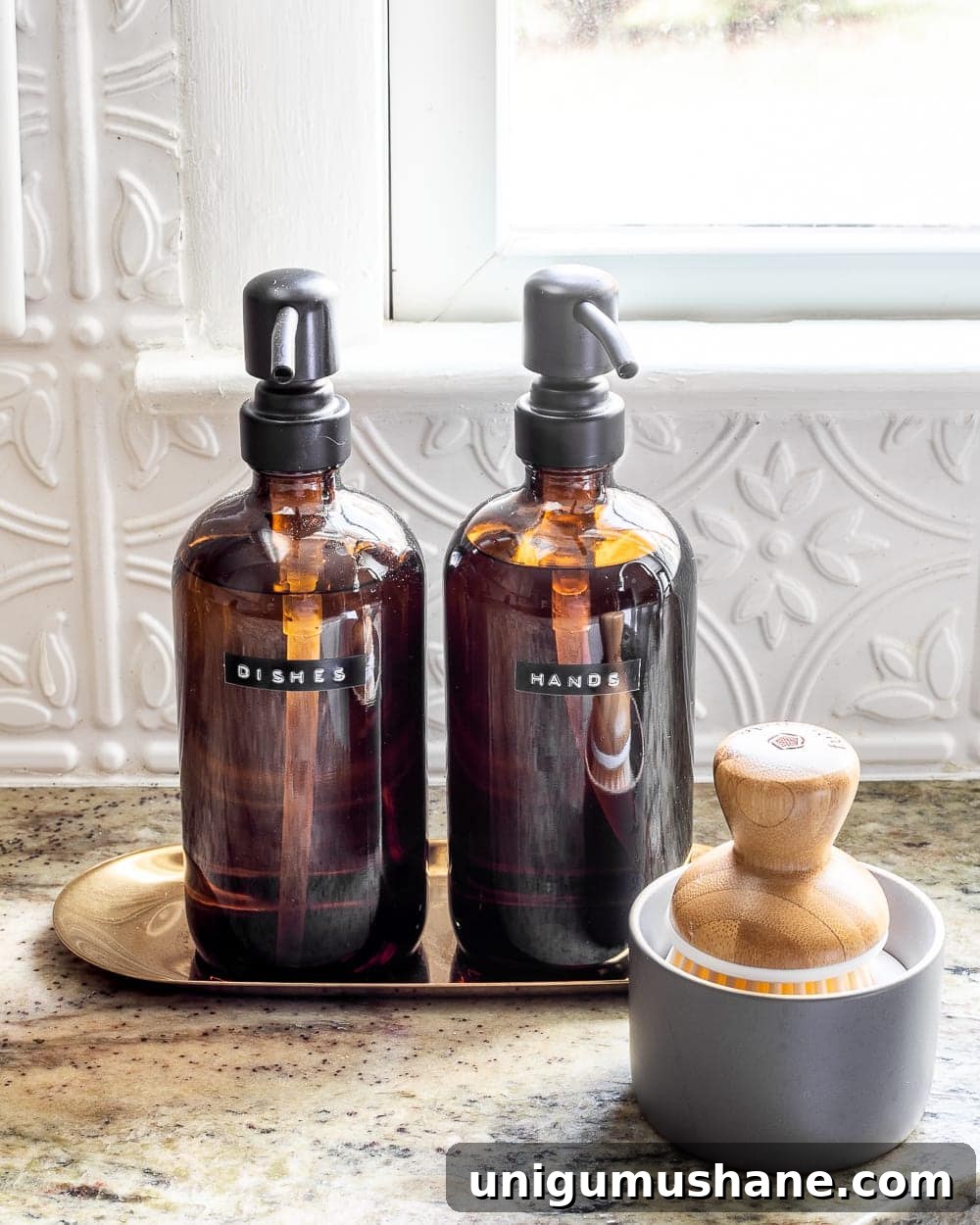 10 Stylish Ideas to Decorate Kitchen Countertops 9 hand soap and dish soap tray for kitchen countertop decor