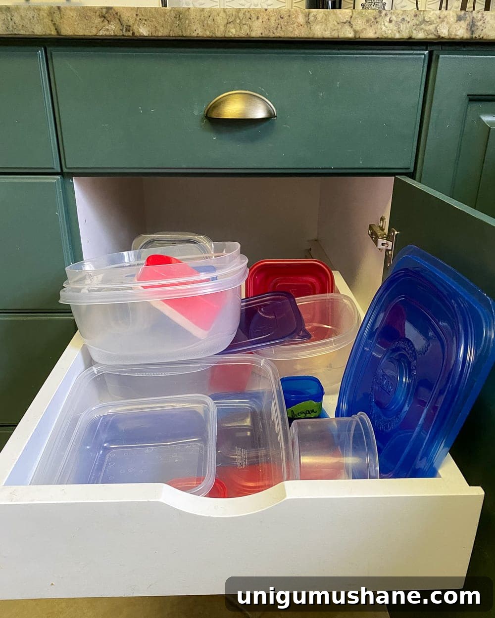 Kitchen Organization Makeover: Smart Storage and Declutter Tips 24 Kitchen Organization Makeover | Tupperware Drawer Before