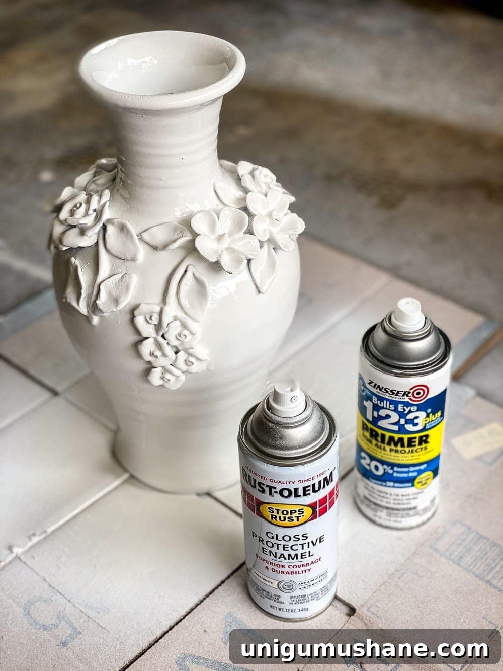 How to Transform a Knockoff Painted Ceramic Bloom Vase 3 ceramic paint vase makeover