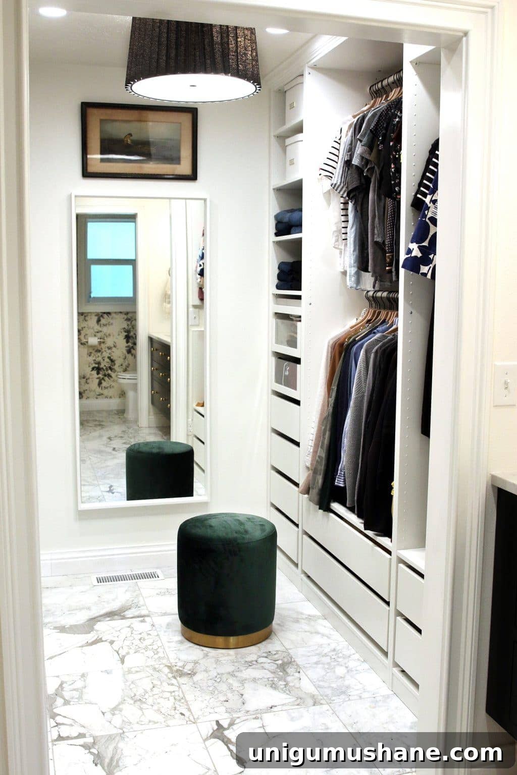 IKEA PAX Closet with full length mirror and dressing stool