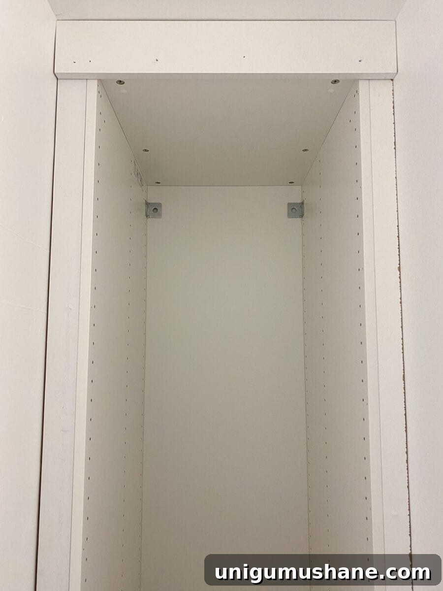 trim and paint finishing touches in closet