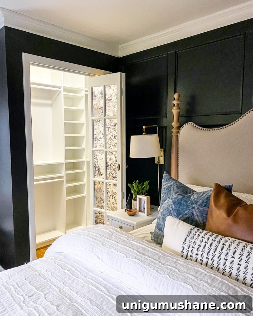 finished built in closets with mirrored doors