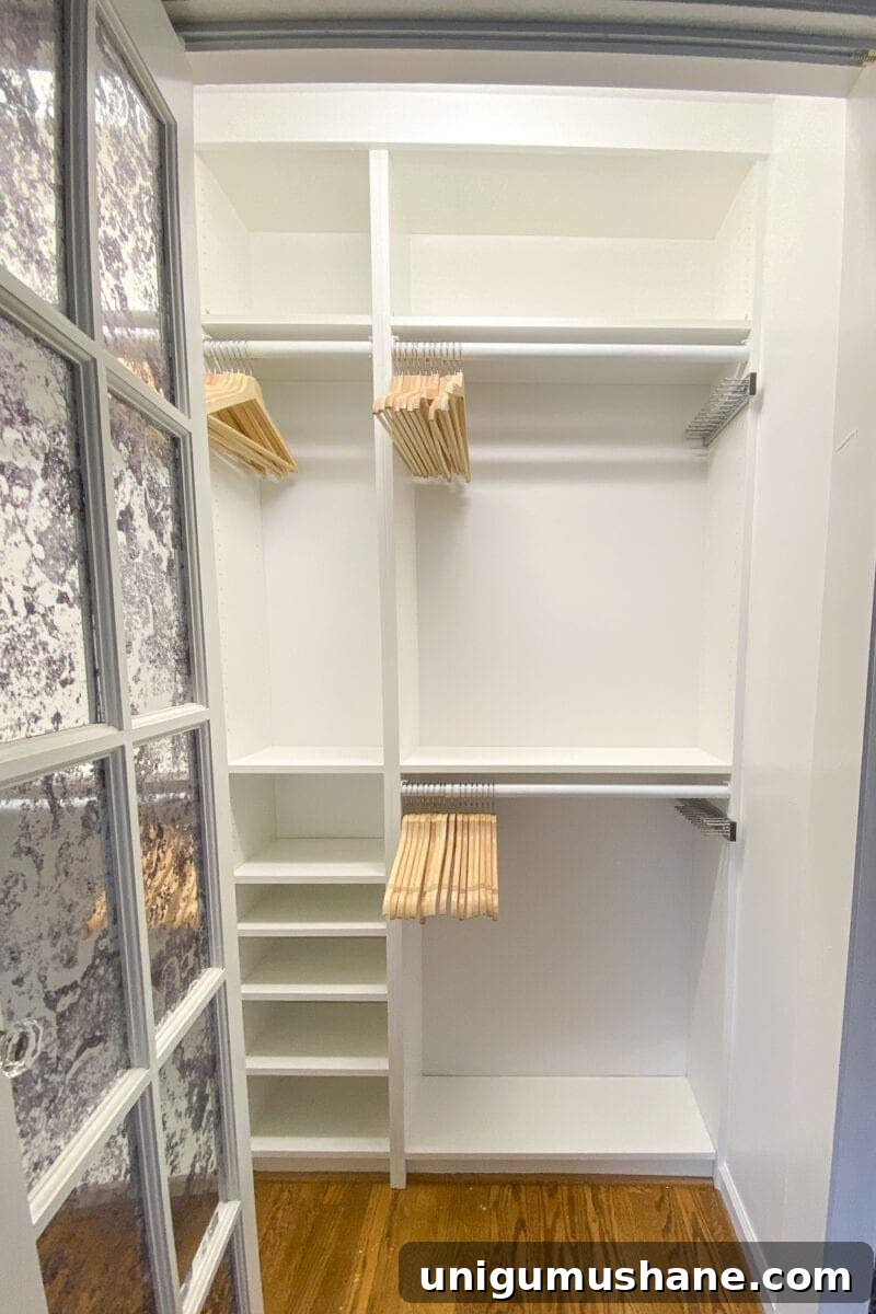 caulk and paint finishing touches on built in closet