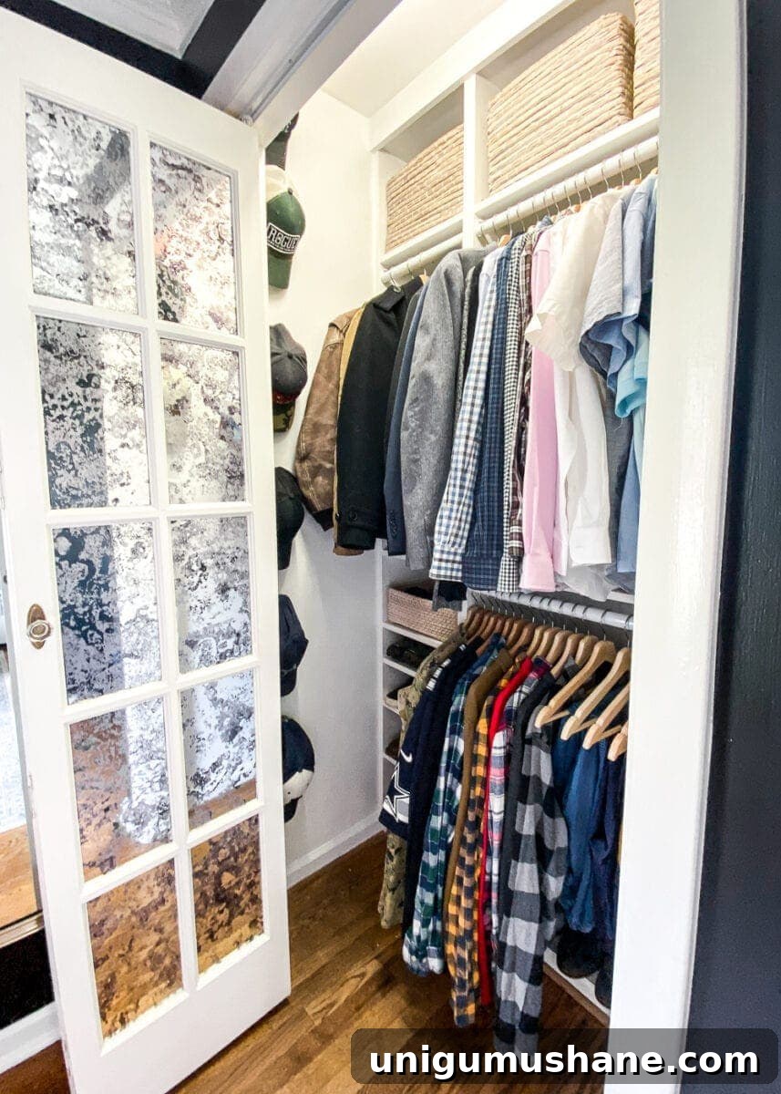 Small Master Closet Transformation: IKEA Reveal 8 Small Master IKEA Closet Using Billy Bookcases
