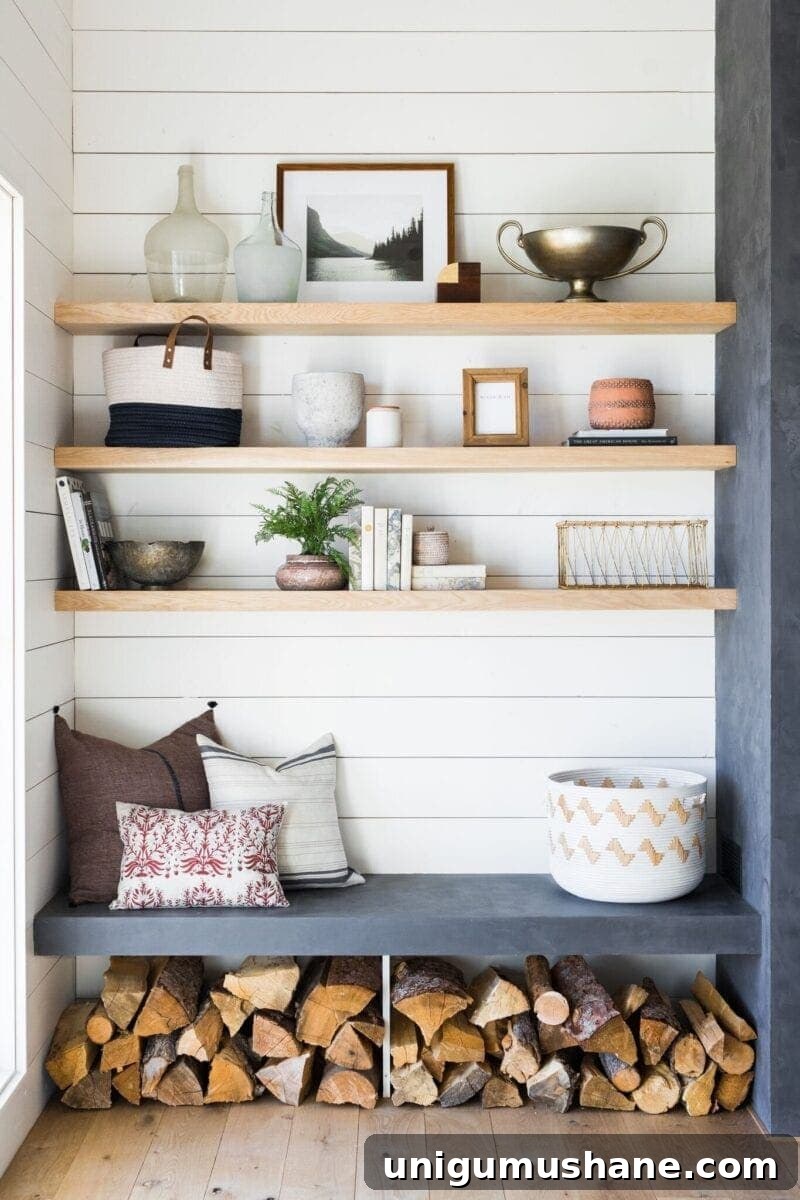 28 Creative DIY Wall Decor Ideas to Transform Your Blank Walls 13 shelves as living room wall decor for added storage