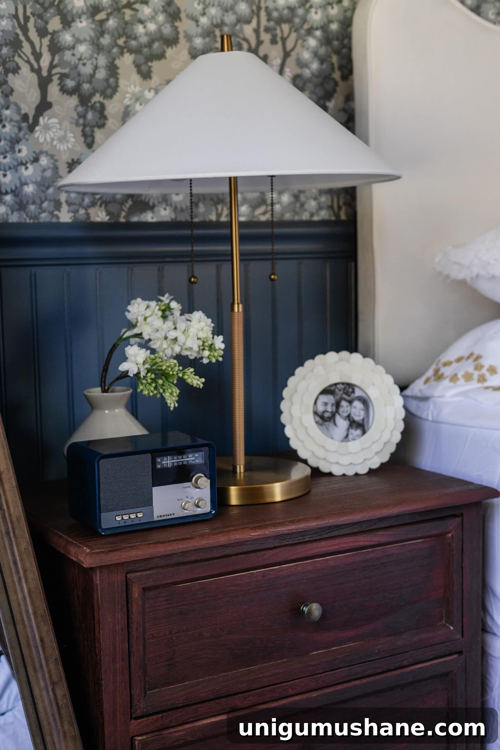 nightstand with radio