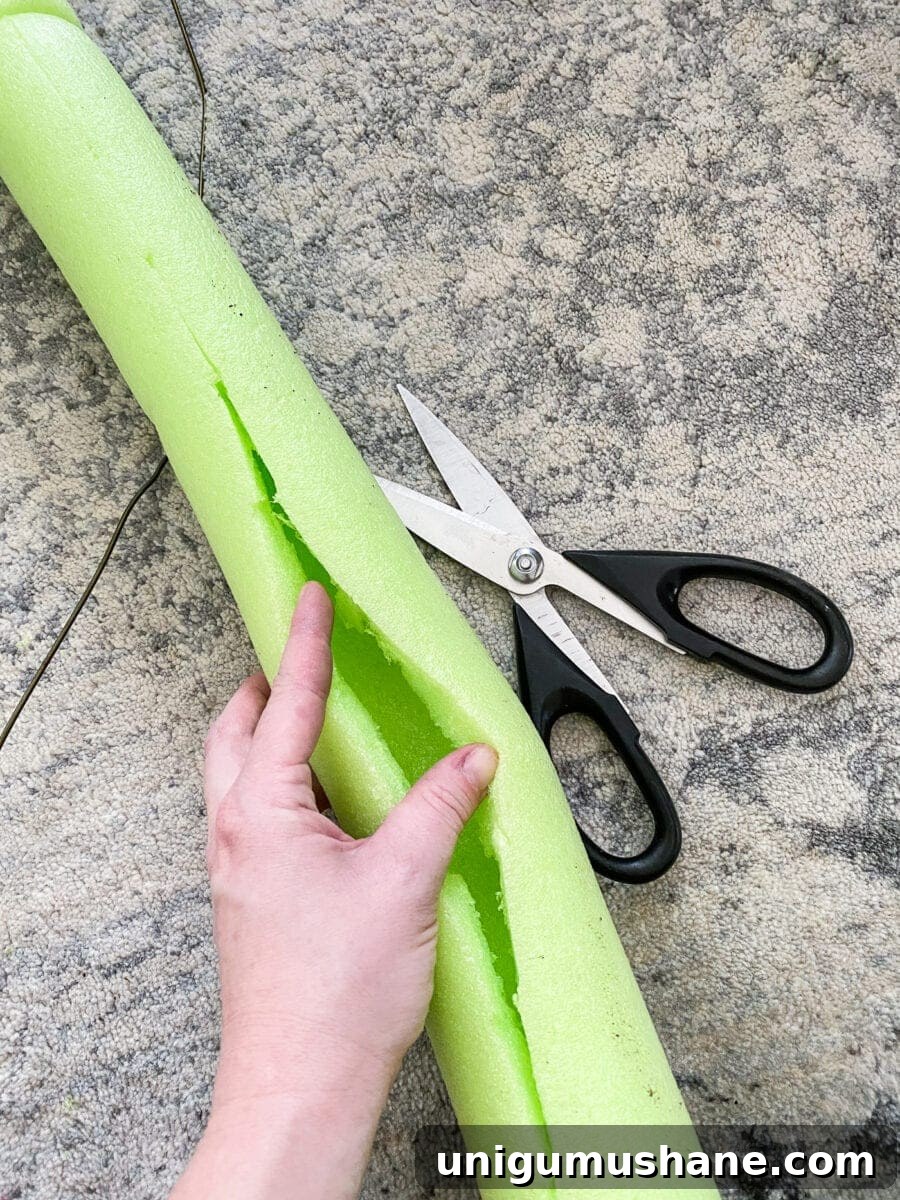 DIY Pool Noodle Wreath Tutorial 4 img 36602 3