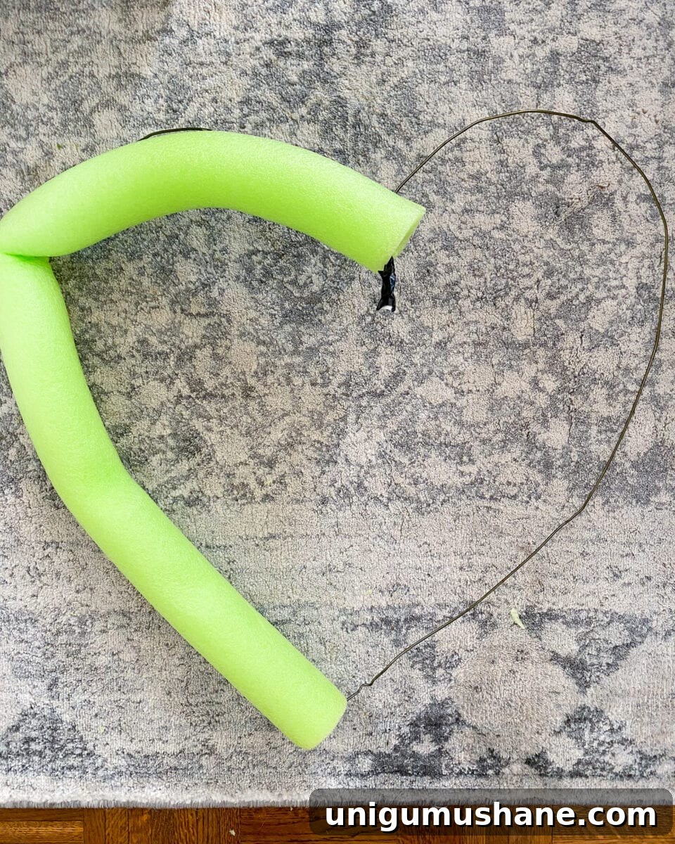 DIY Pool Noodle Wreath Tutorial 5 img 36602 4