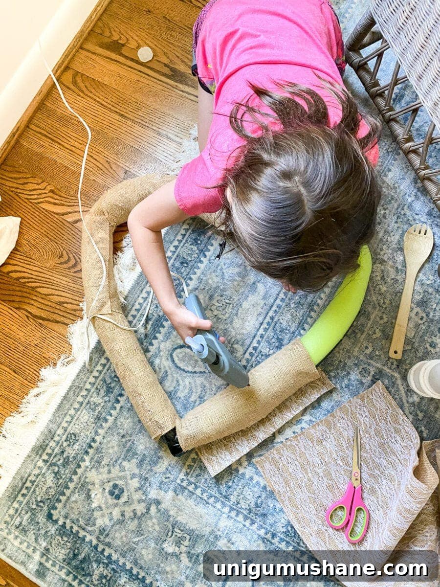 DIY Pool Noodle Wreath Tutorial 7 img 36602 6