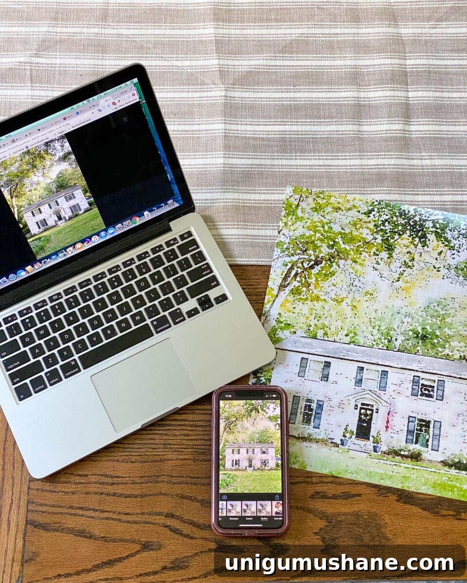 Turn Your Photos into House Portrait Paintings 2 How to Turn Photos into Paintings | How to use a free app to transform any photo into a work of art that looks like a watercolor or oil painting.