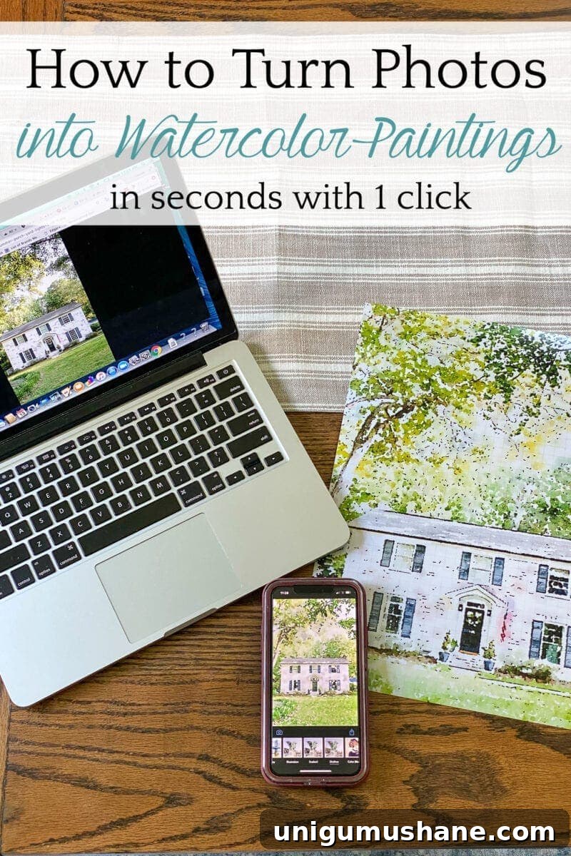 Turn Your Photos into House Portrait Paintings 9 How to Turn Photos into Paintings | How to use a free app to transform any photo into a work of art that looks like a watercolor or oil painting.