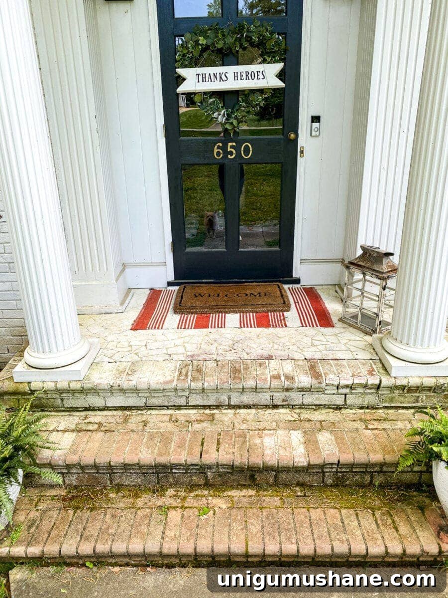DIY Stenciled Porch Floor Makeover 2 porch before