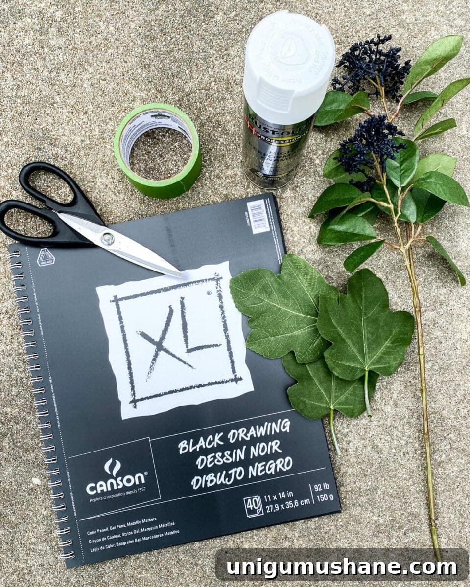How to Create Silhouette Leaf Art with Paint 3 spray painting leaves for silhouette art