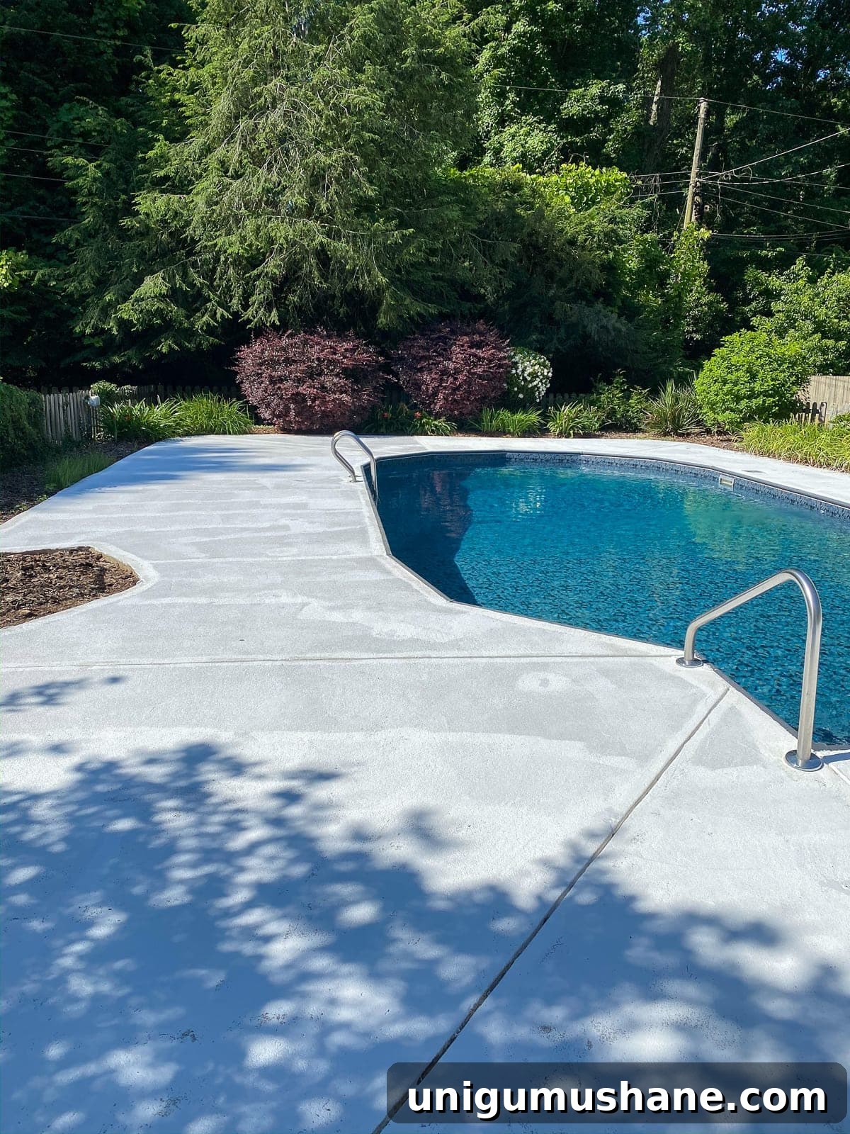 primer coat on a pool deck prior to painting