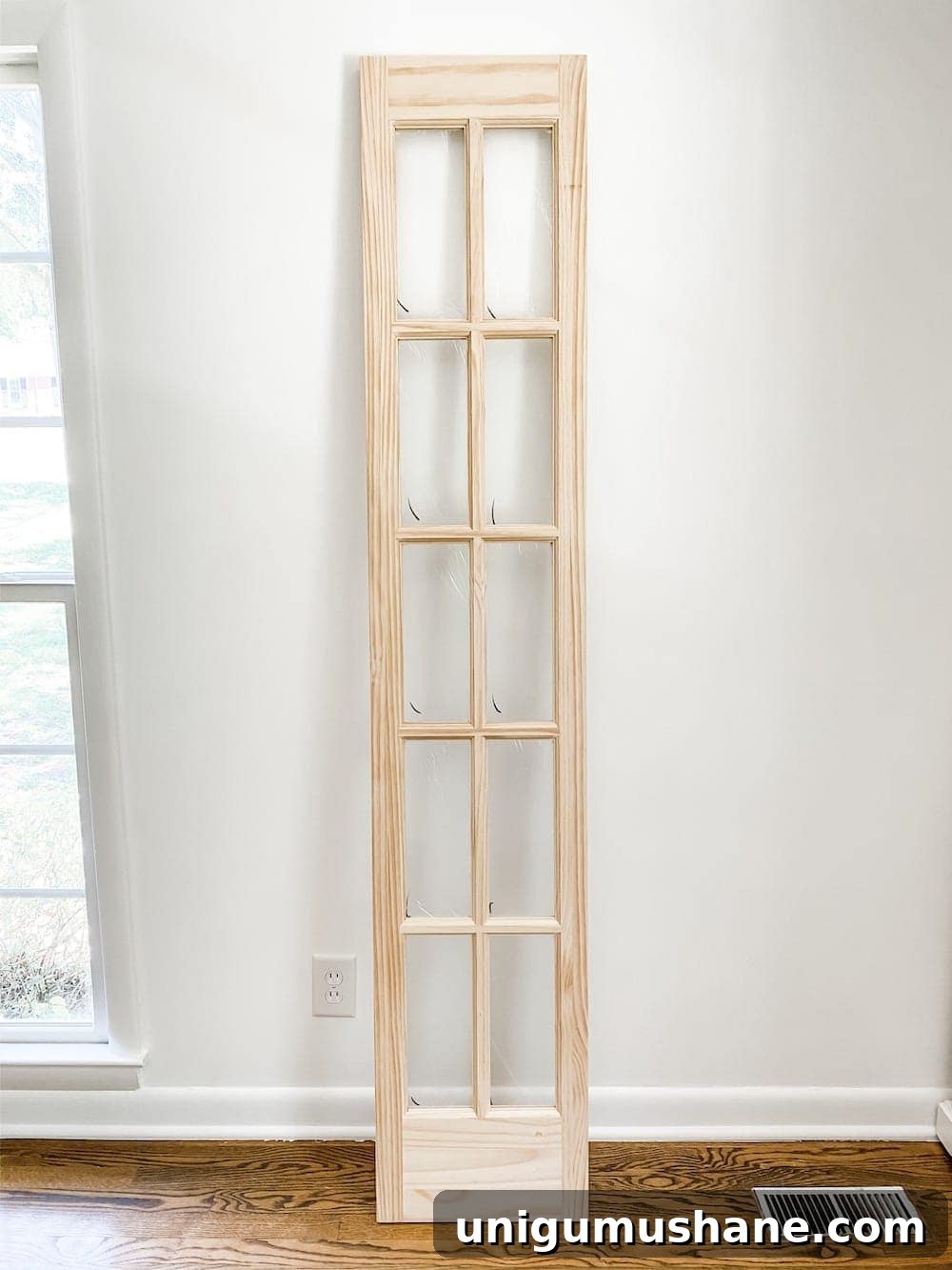 Convert Bifold Closet Doors to French Doors and Install Shelving 5 Separated bifold panels ready to be hung