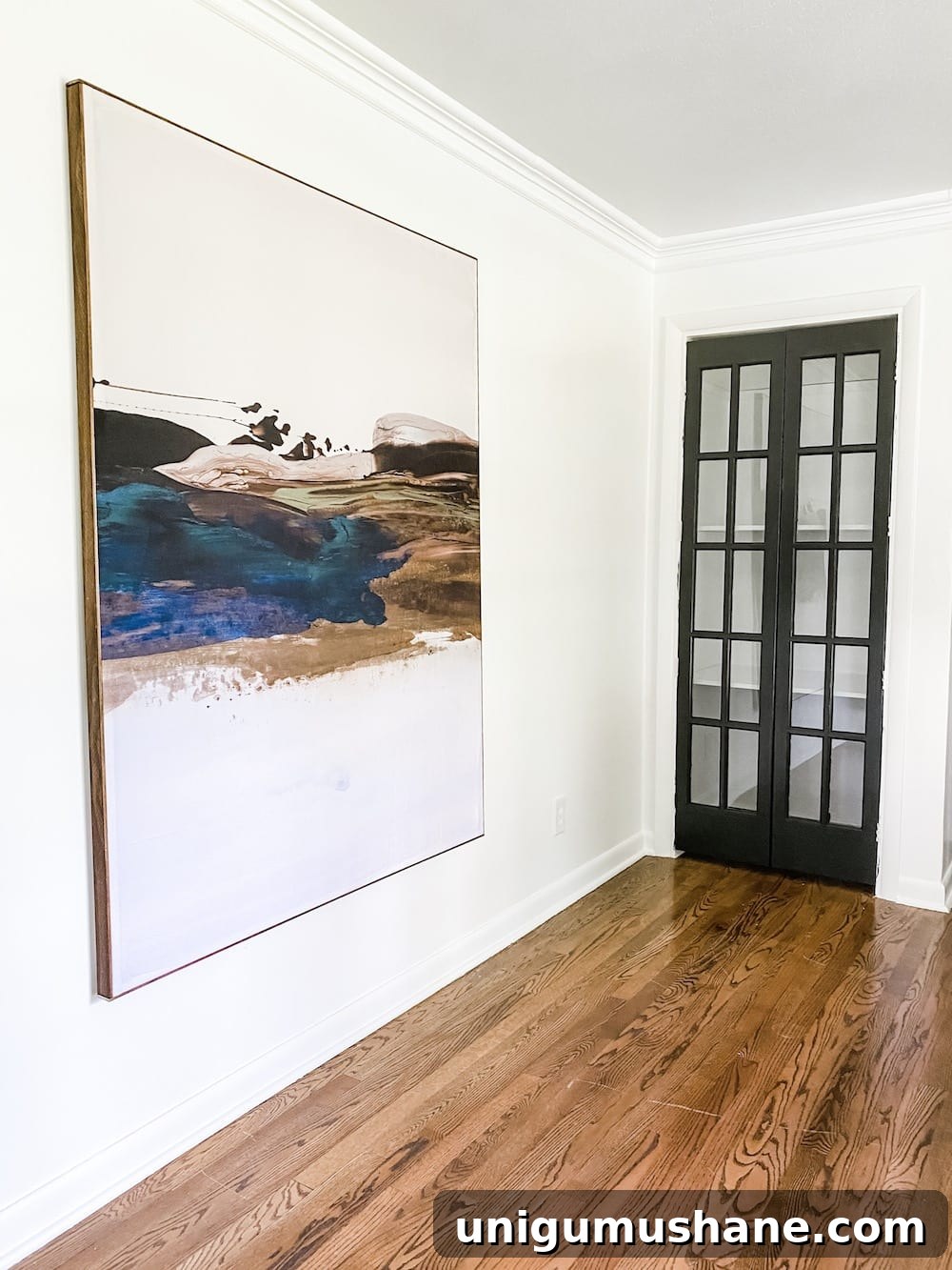How to Turn a Shower Curtain into Large Wall Art 2 large wall art made from a shower curtain