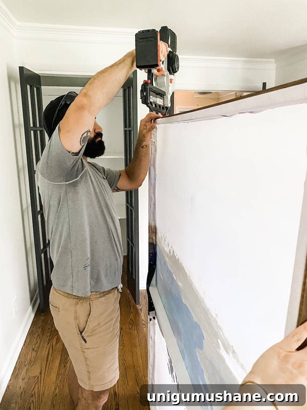 How to Turn a Shower Curtain into Large Wall Art 12 img 36923 11