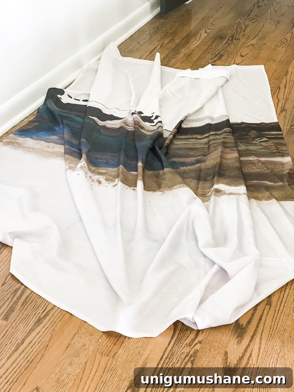 How to Turn a Shower Curtain into Large Wall Art 4 img 36923 3