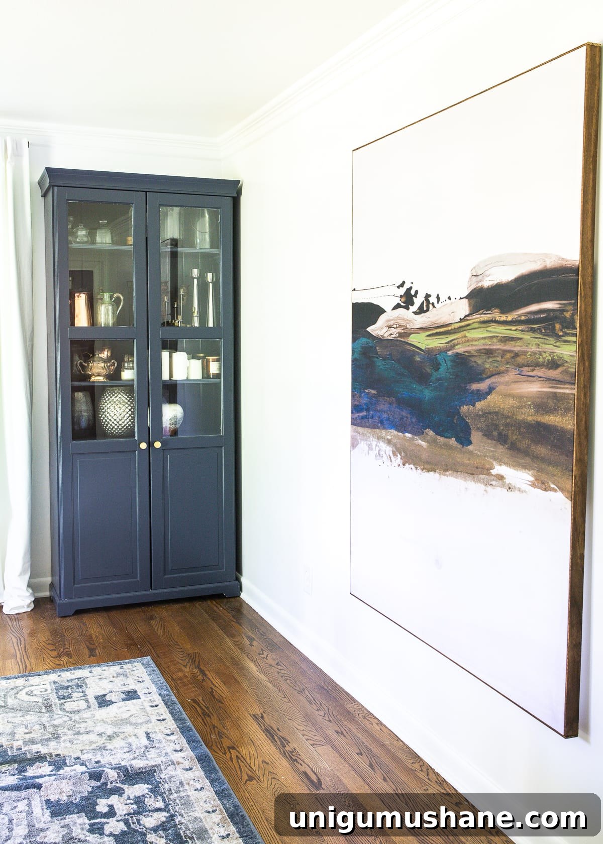 Hale Navy Painted IKEA Cabinet for Office Refresh 7 Hale Navy IKEA Liatorp Cabinet Makeover for a Home Office