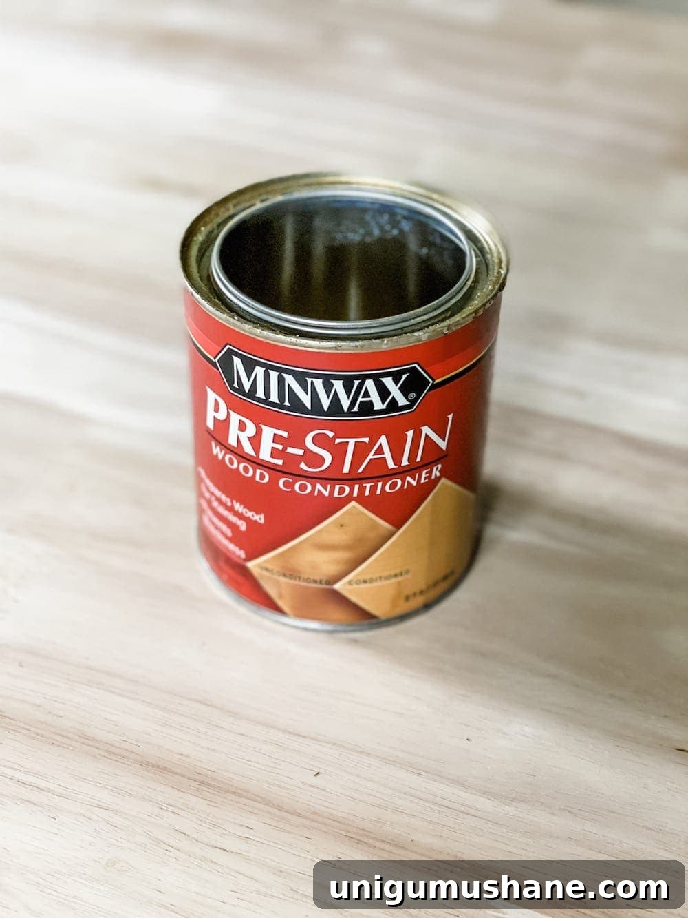 DIY Work Table Makeover: Customize Unfinished Furniture 4 Minwax Pre-Stain Wood Conditioner - to prevent splotchy stained wood