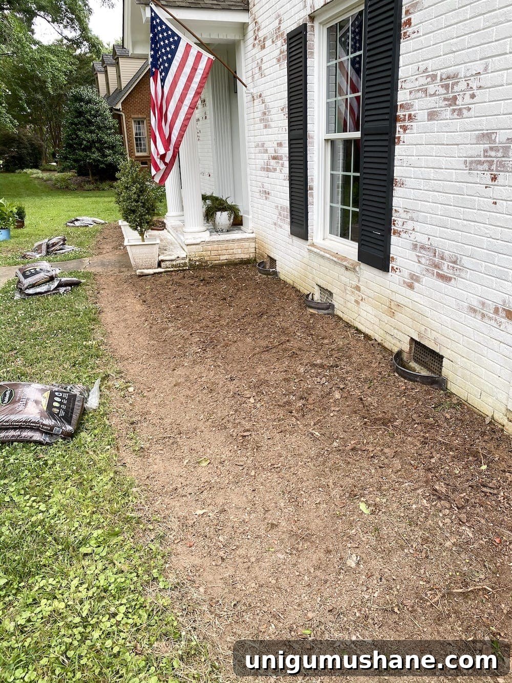 Tilling flower bed soil
