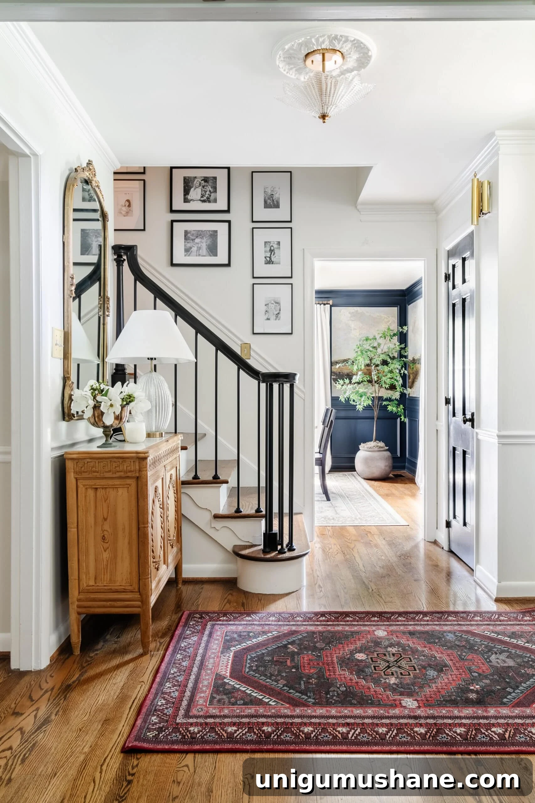 Ruggable Review: Real Pros and Cons of Their Washable Rugs 2 ruggable rug in an entryway at bottom of stairs