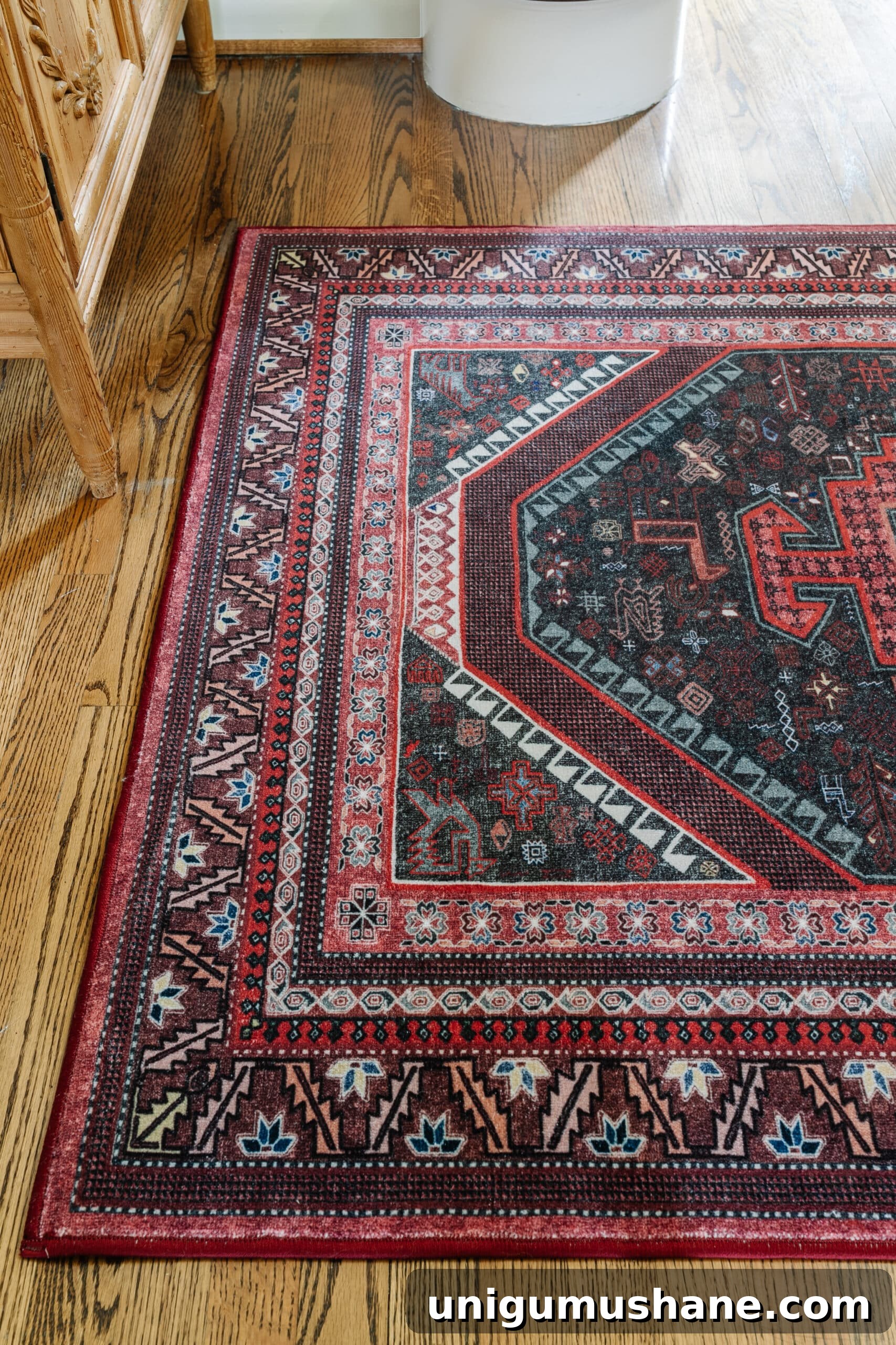 Ruggable Review: Real Pros and Cons of Their Washable Rugs 8 rug in a foyer on top of hardwood floors