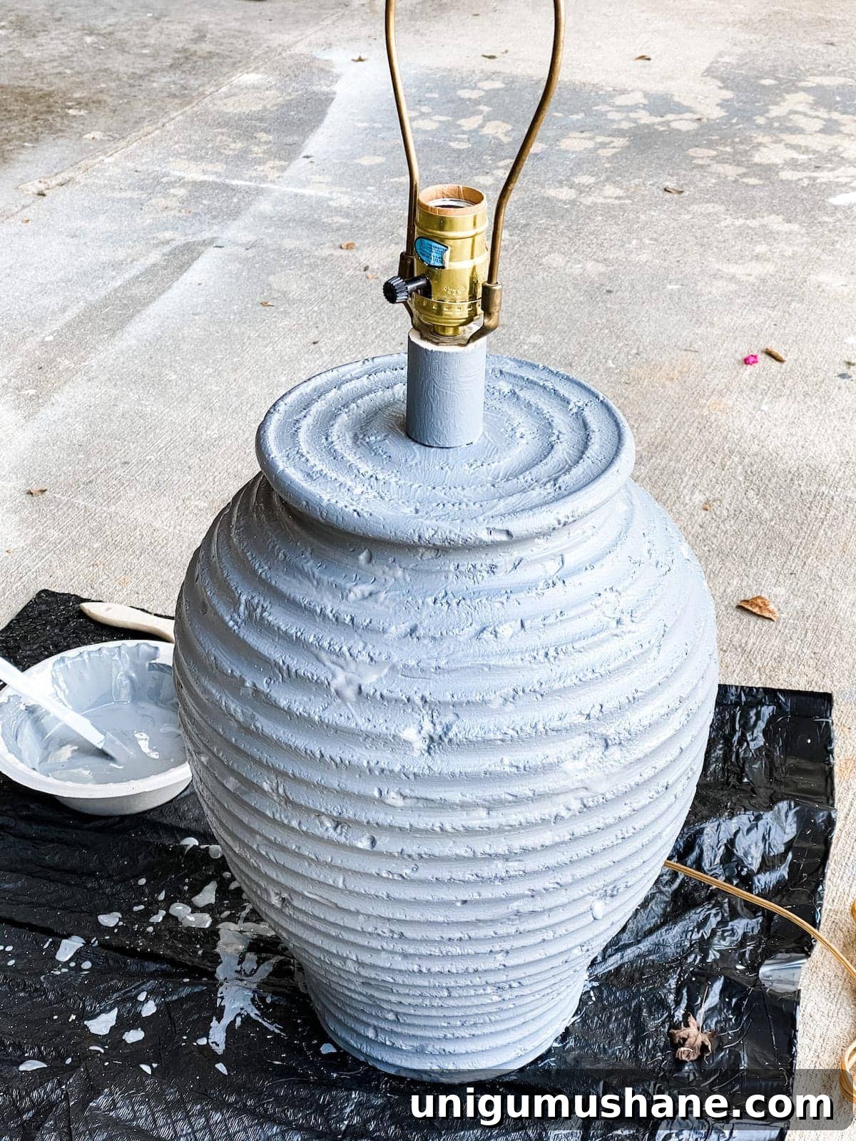 table lamp painted gray