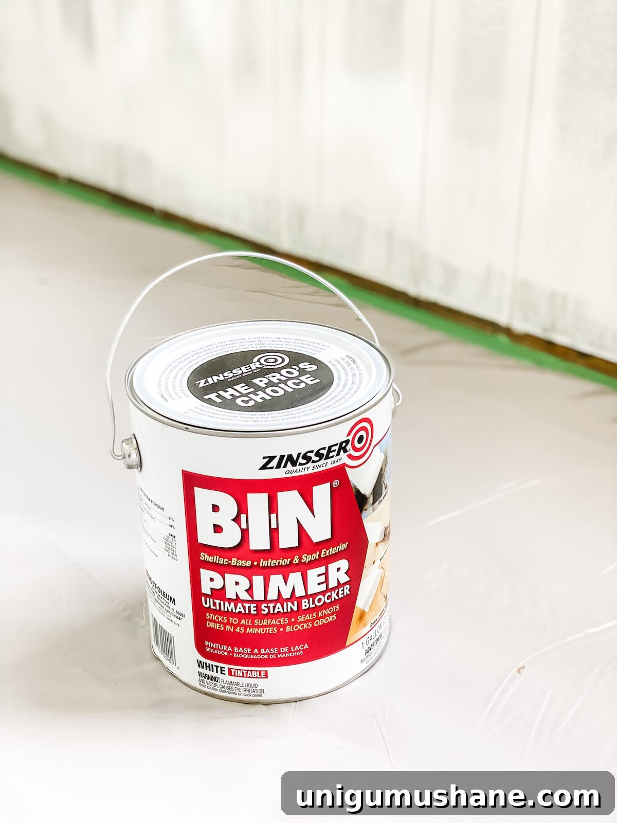 DIY Painted Wall Paneling and McNay Project Update 3 shellac-based primer for painting wood paneling