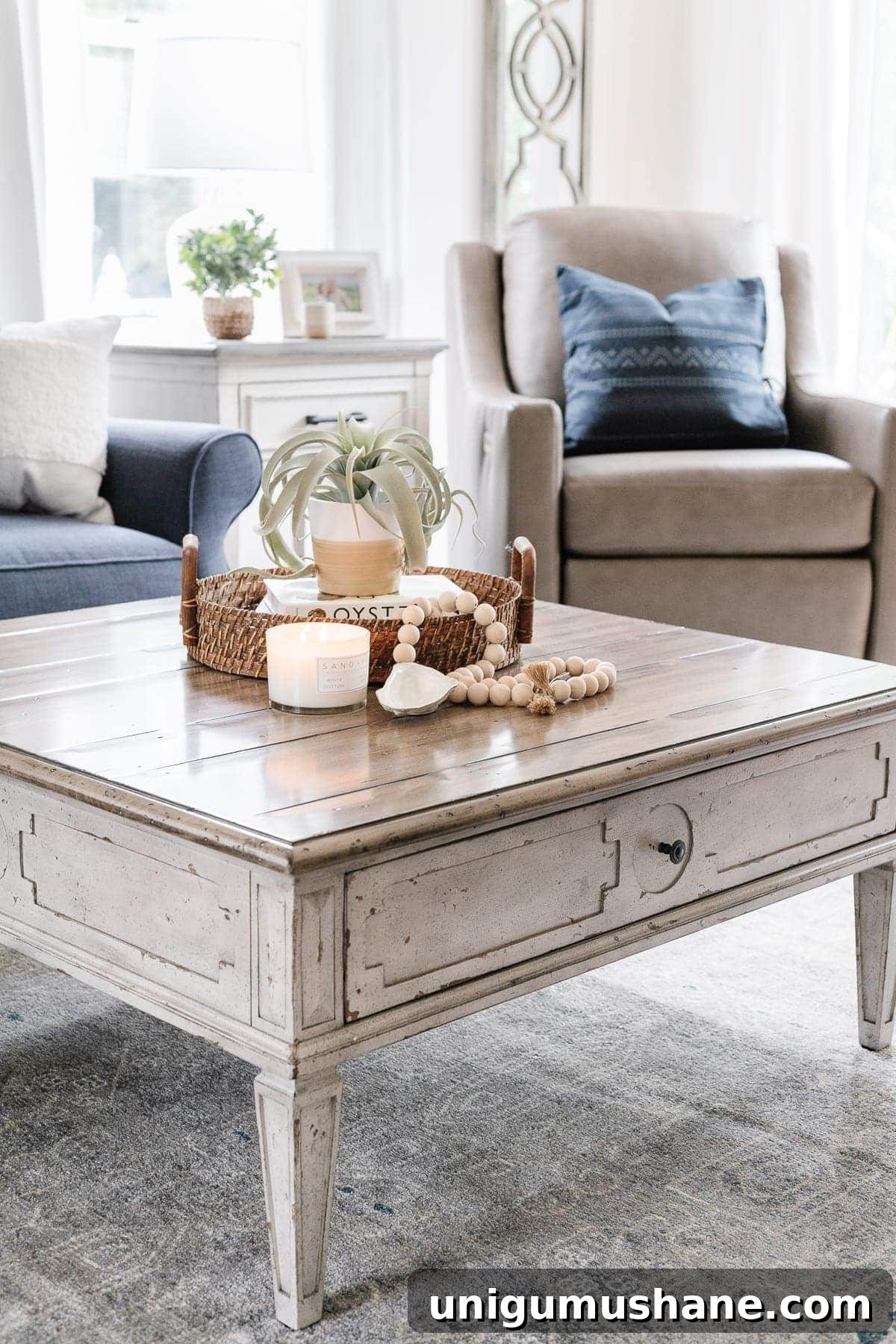 McNay Project: Tour a Modern Coastal Living Room 12 Coffee table and side table