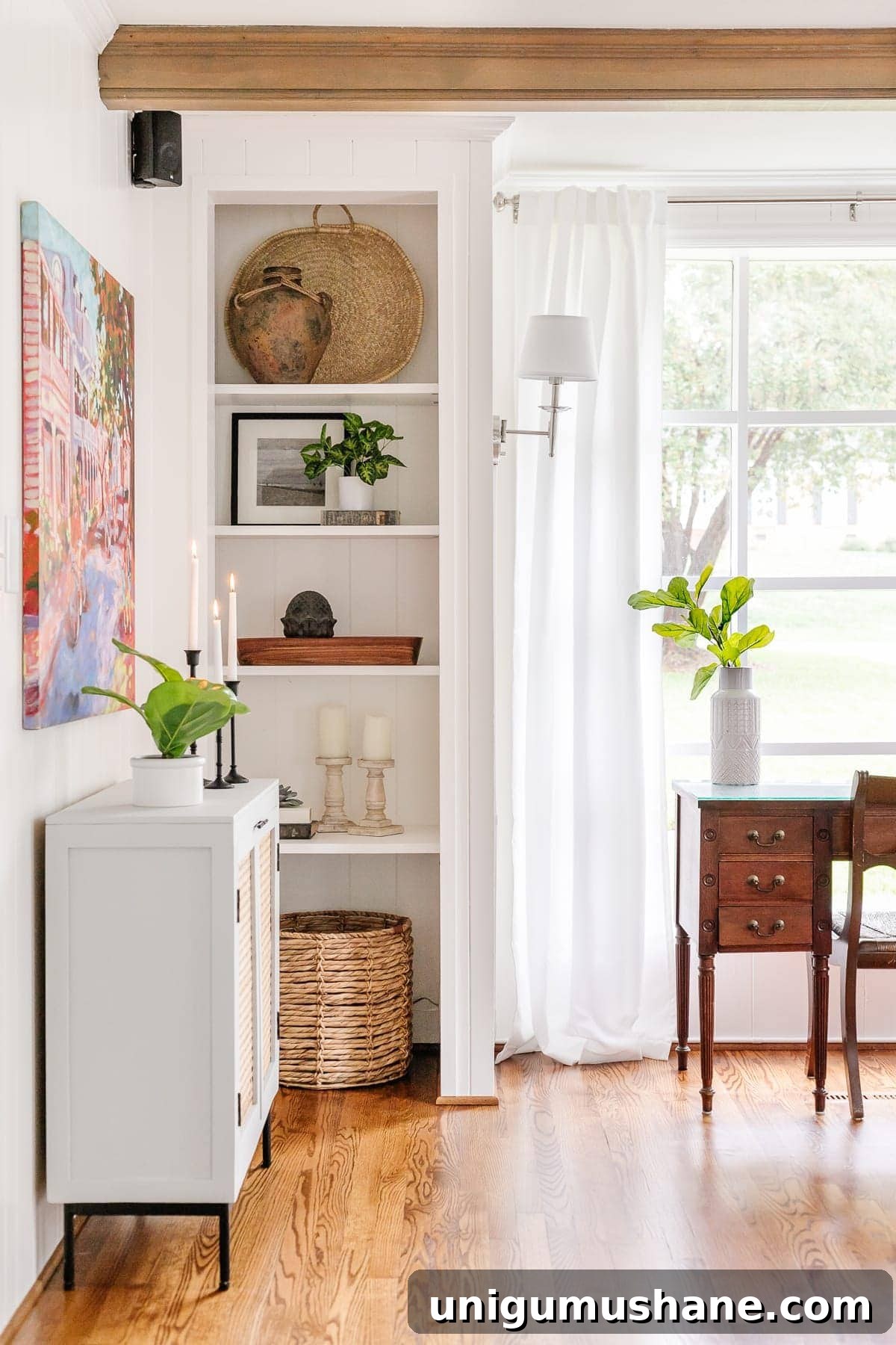 McNay Project: Tour a Modern Coastal Living Room 18 Neutral styling to highlight artwork