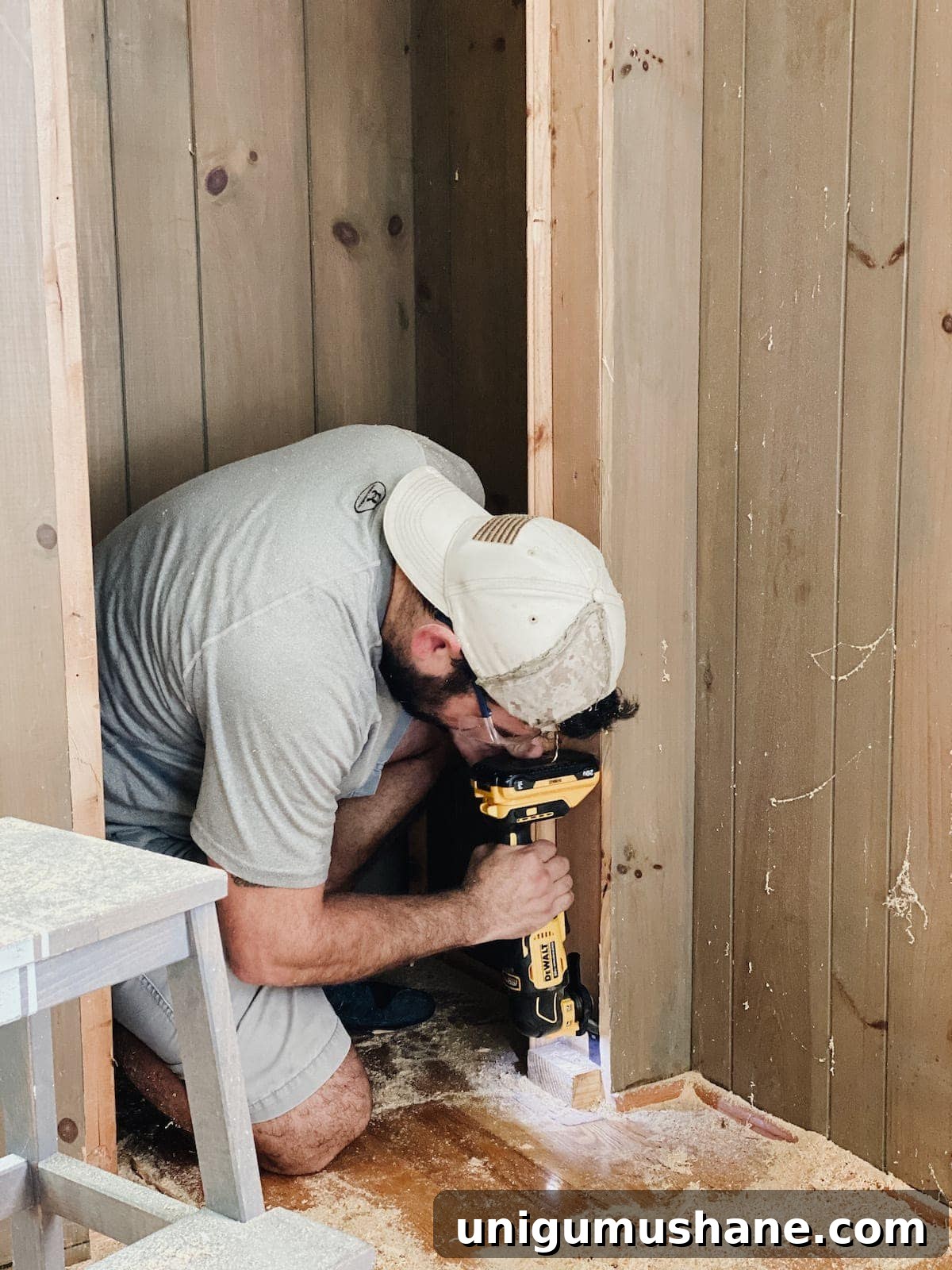 Turn a Closet Into Built In Shelving 7 oscillating multi-tool for cutting open closets to make built-in shelves
