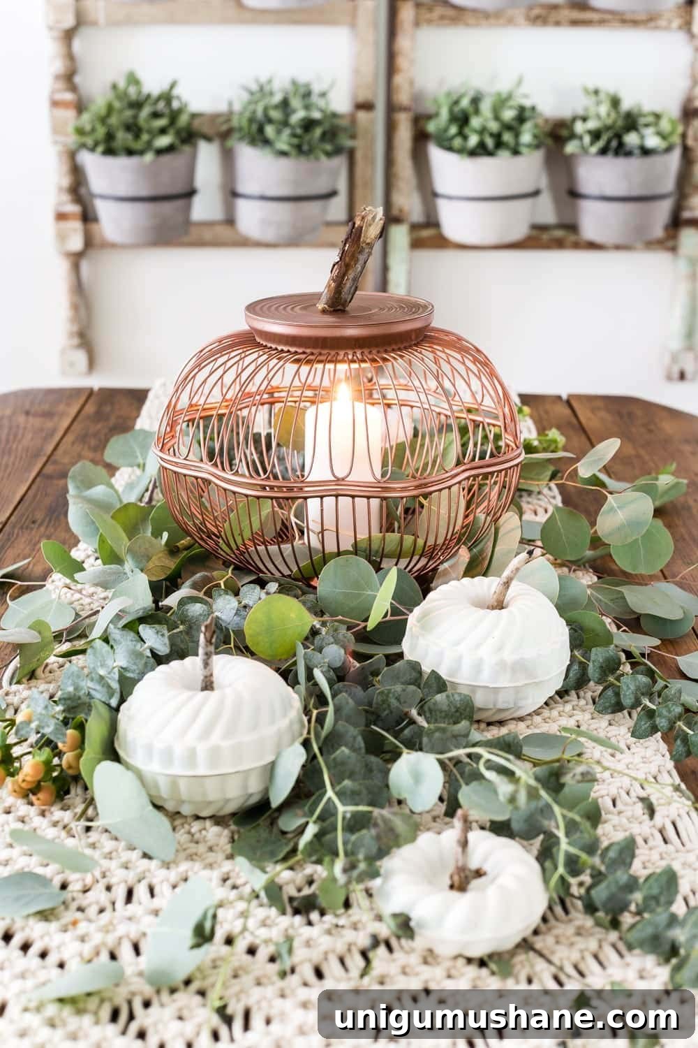 14 Fall Decor Finds to Shop at Thrift Stores 12 DIY wire basket pumpkin and jello mold pumpkins