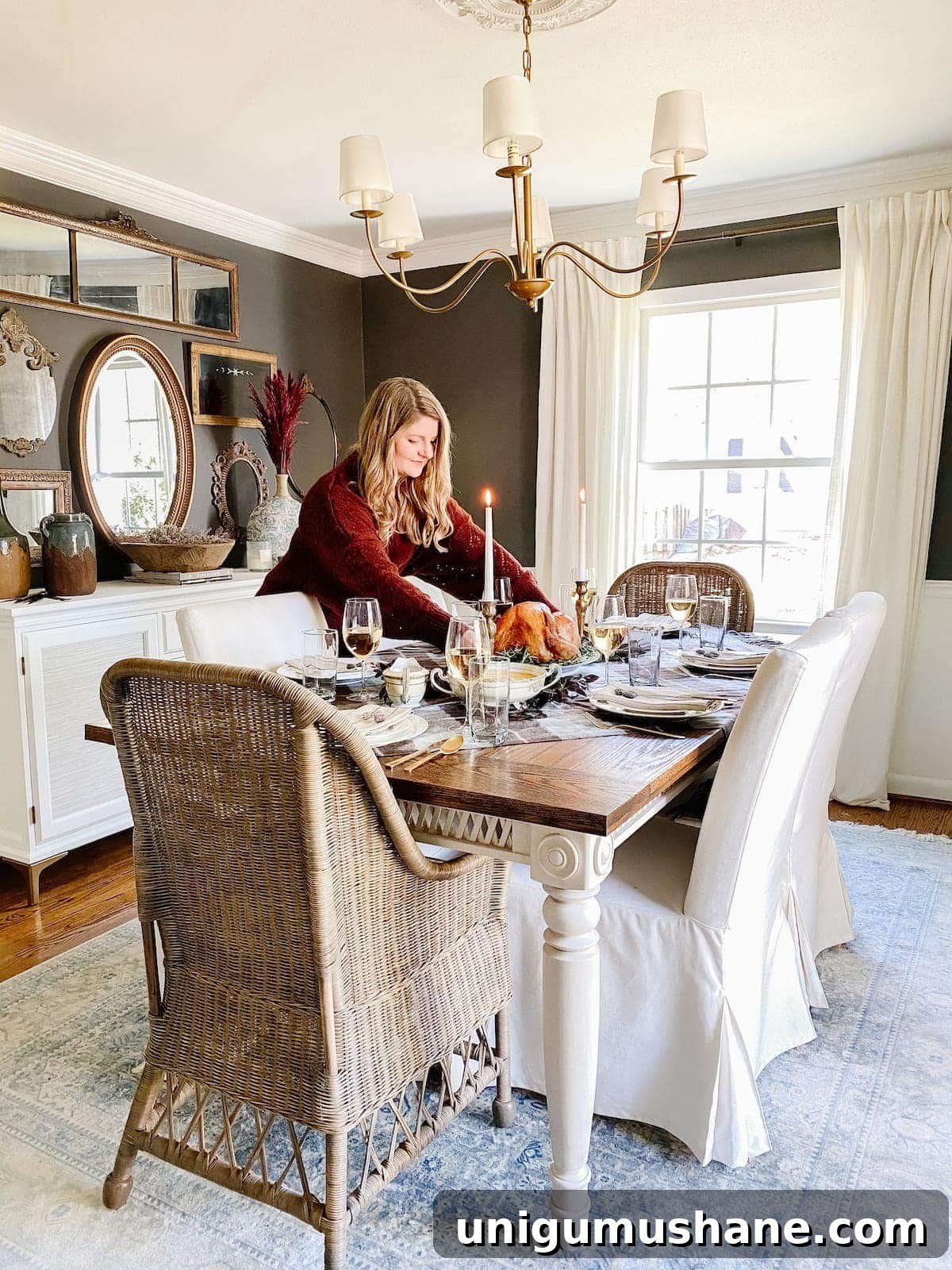 Budget Thanksgiving Table Decor and Printable Cooking Timeline 2 Thanksgiving dining room
