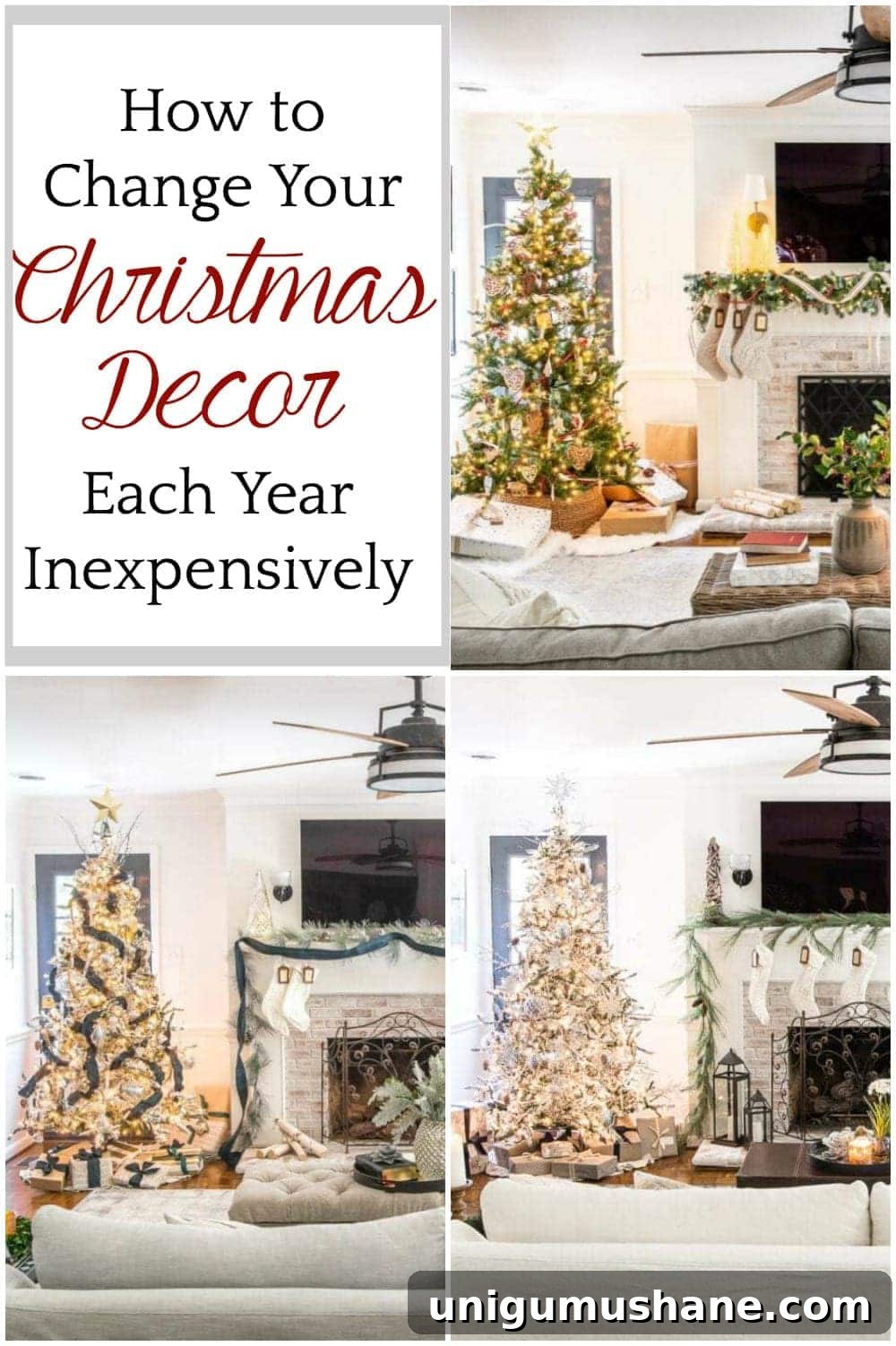 Update Your Christmas Decor Each Year on a Budget 2 How to Change Your Christmas Decor Each Year Inexpensively | 8 tips and tricks to change your Christmas decor theme and color scheme each year using mostly what you already have.