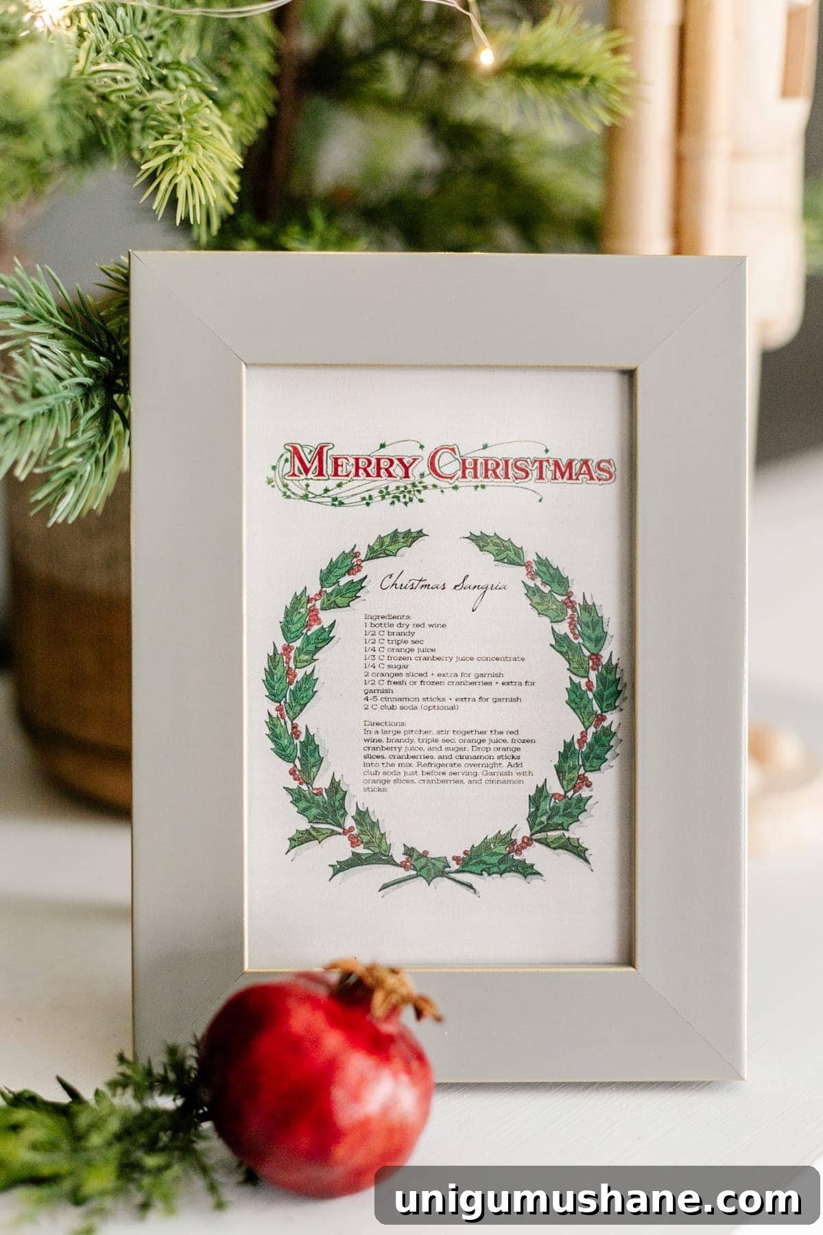 Printable Modern Classic Christmas Dining Room & Sangria Recipe 11 Christmas sangria recipe printable