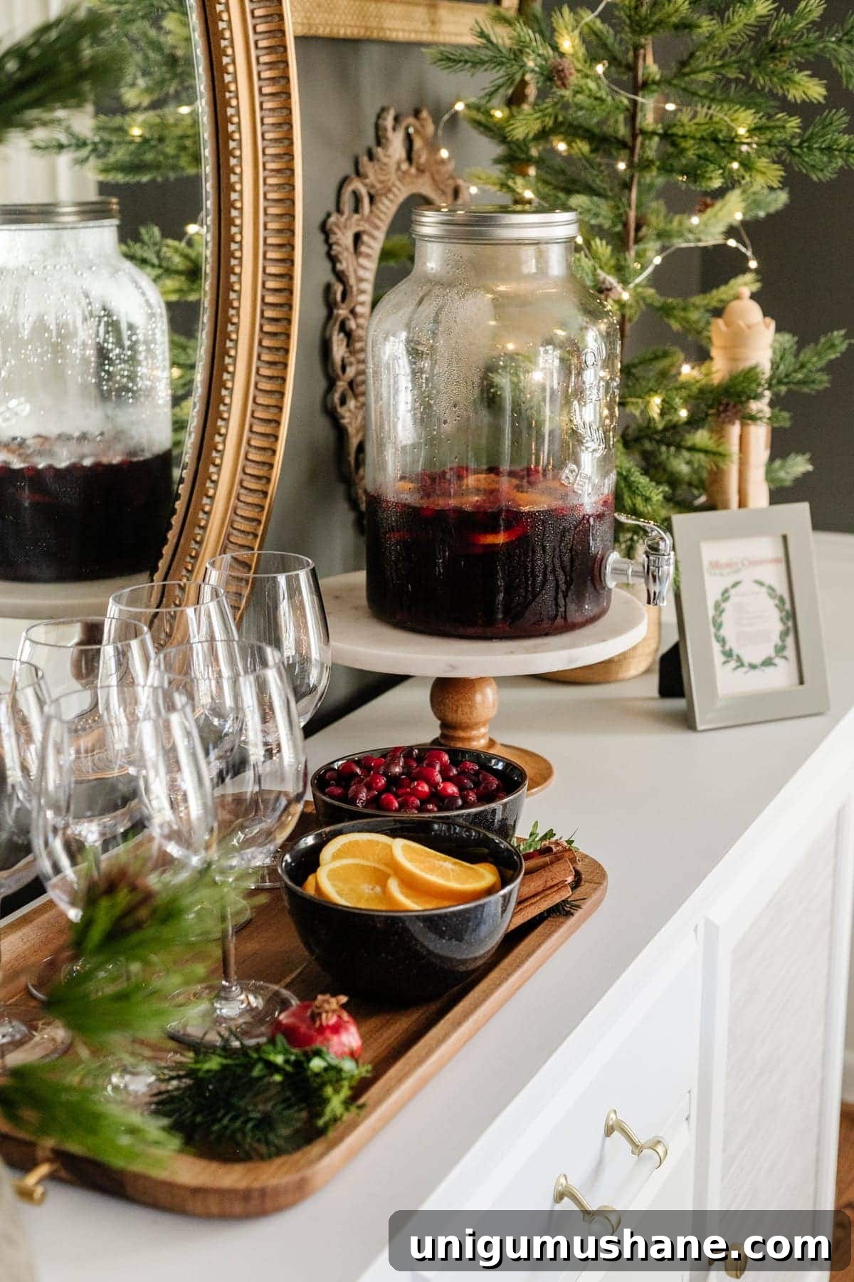 Printable Modern Classic Christmas Dining Room & Sangria Recipe 13 Christmas sangria bar