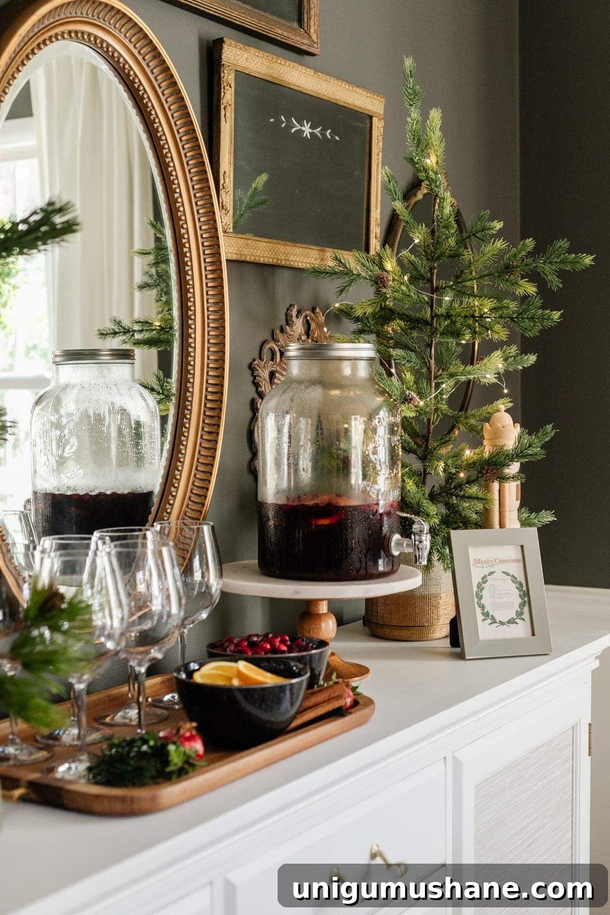 Printable Modern Classic Christmas Dining Room & Sangria Recipe 9 Christmas sangria bar