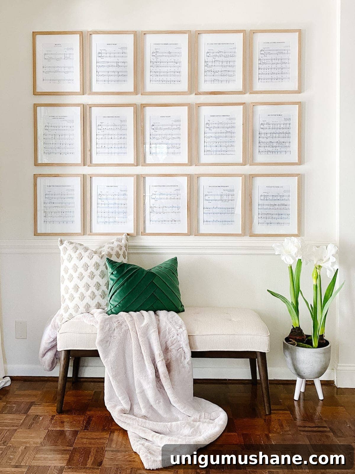 DIY Christmas Sheet Music Gallery Wall Decor 8 christmas gallery wall using thrifted sheet music