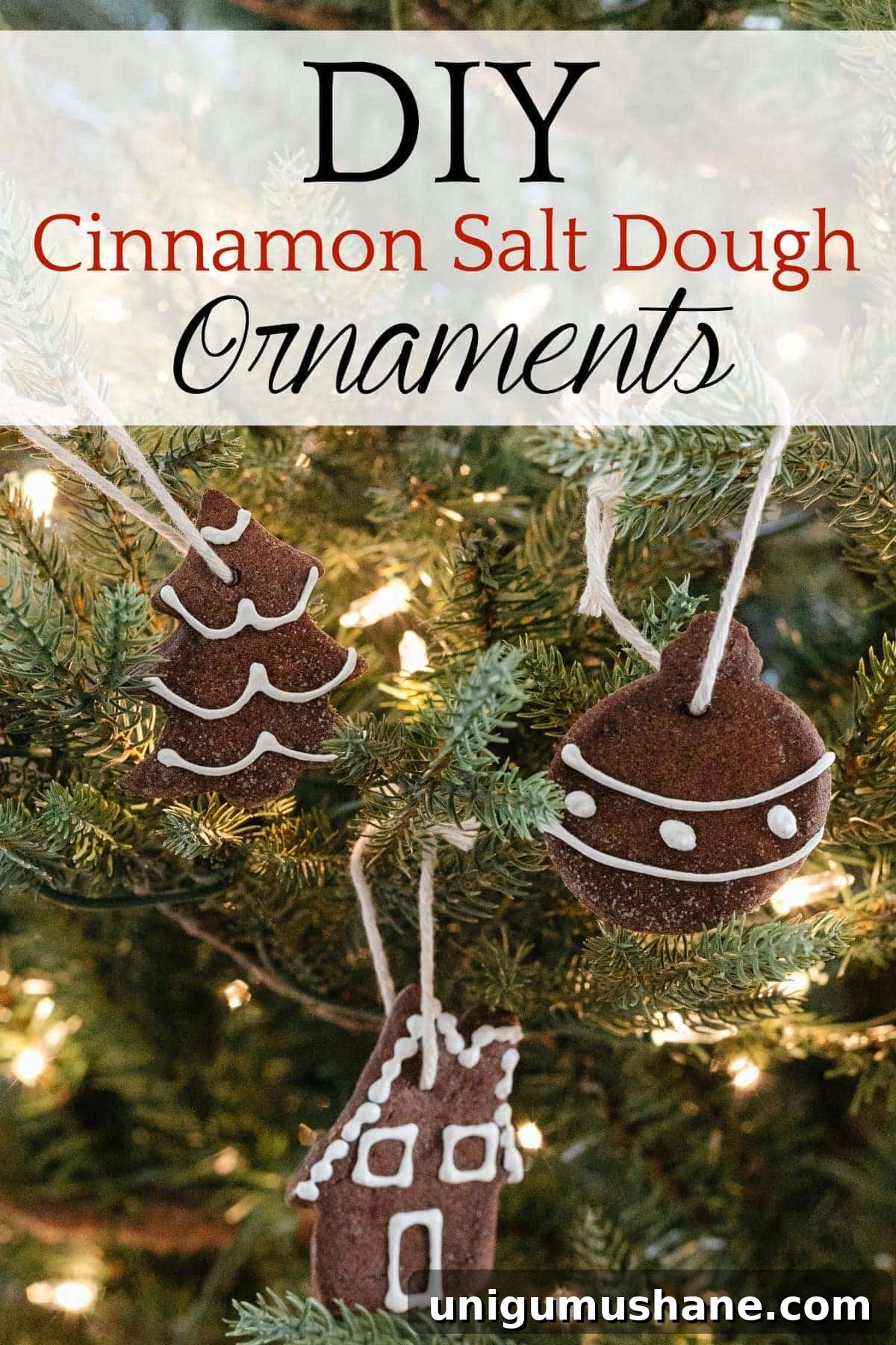 DIY Cinnamon Salt Dough Christmas Ornaments 16 DIY Cinnamon Salt Dough Ornaments | A step-by-step tutorial to make cinnamon salt dough ornaments that look just like gingerbread cookies, smell amazing, and last for years.