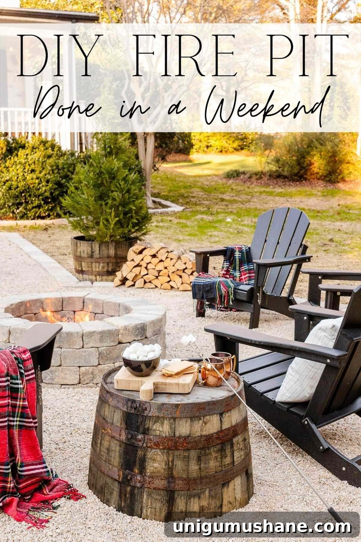Build a Pea Gravel Backyard Fire Pit in a Weekend 2 DIY Fire Pit Done in a Weekend | A step-by-step tutorial for how to build a DIY backyard fire pit + the best equipment for making the job faster and easier.