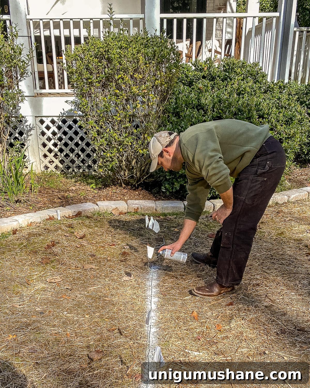 Build a Pea Gravel Backyard Fire Pit in a Weekend 9 marking layout for a fire pit