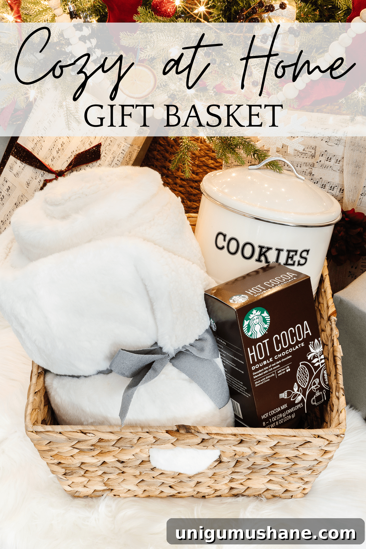 50 Unique Christmas Gift Basket Ideas to Impress 10 Gift Basket Ideas : Milk and Cookies Cozy Housewarming Gift