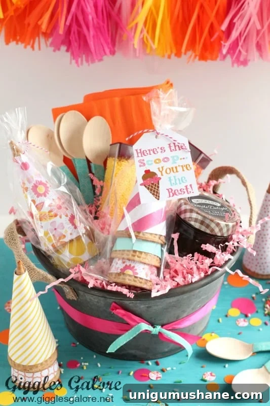 50 Unique Christmas Gift Basket Ideas to Impress 17 ice cream gift basket