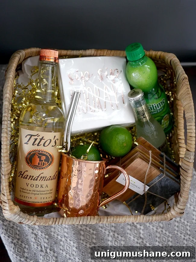 50 Unique Christmas Gift Basket Ideas to Impress 36 moscow mule gift basket