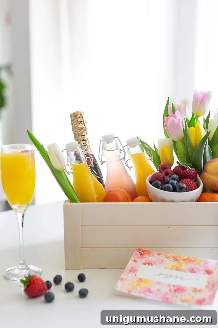 50 Unique Christmas Gift Basket Ideas to Impress 37 mimosa gift basket