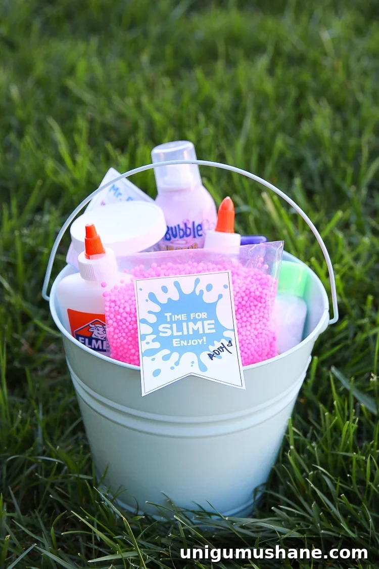 50 Unique Christmas Gift Basket Ideas to Impress 39 DIY slime gift basket