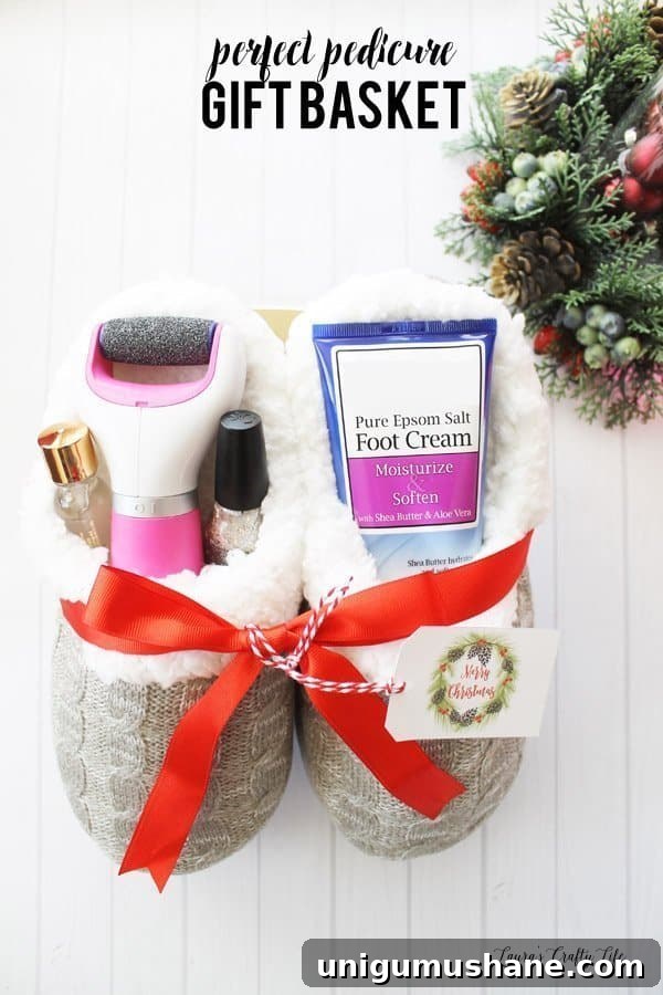 50 Unique Christmas Gift Basket Ideas to Impress 43 pedicure gift basket
